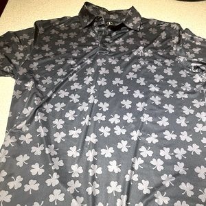 U Suck at Golf shamrock golf polo.